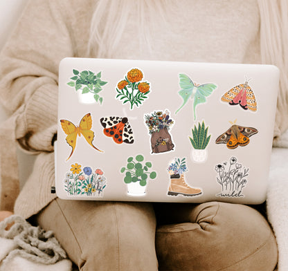 Floral laptop stickers