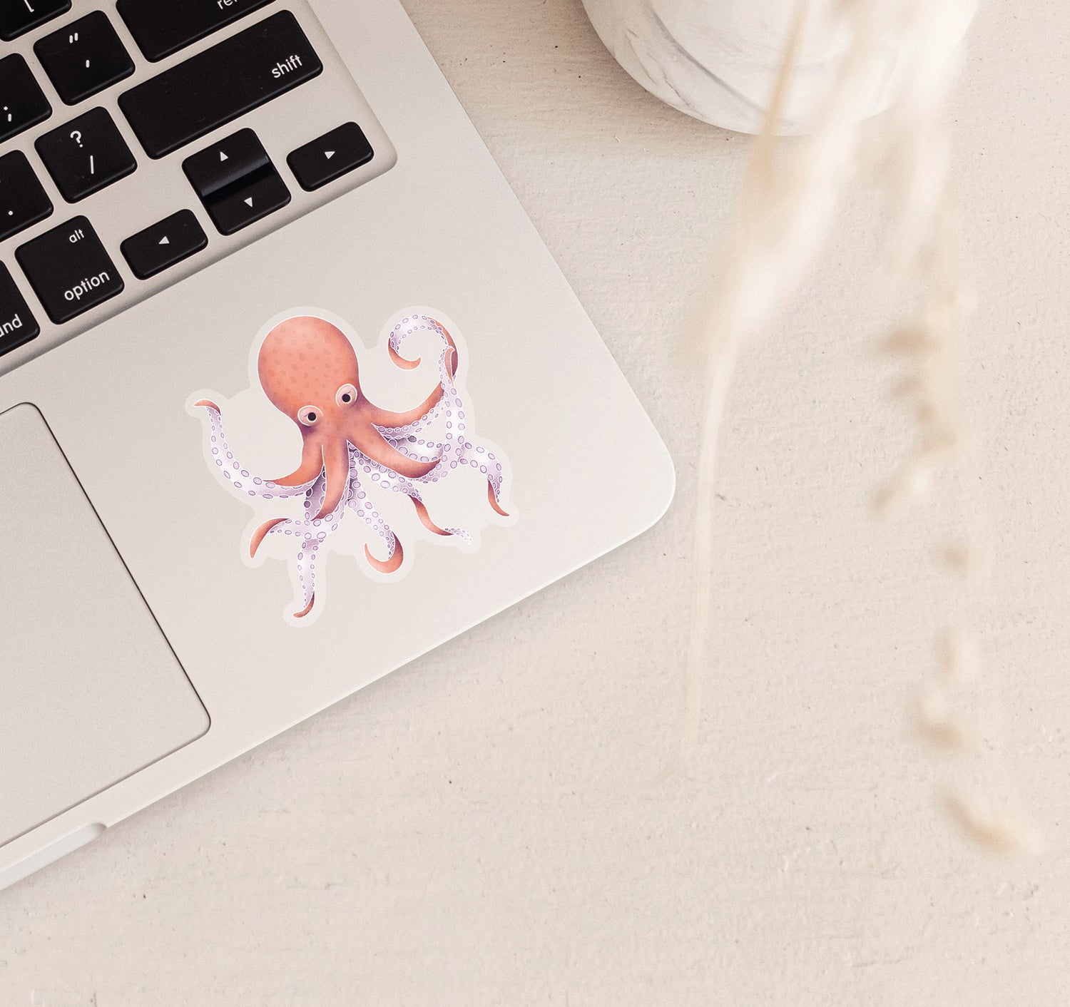 Fun octopus clear vinyl laptop sticker