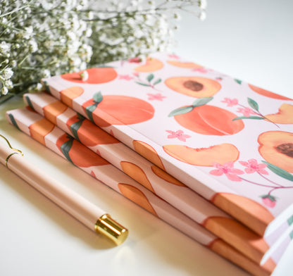 Peaches and flowers notebook design