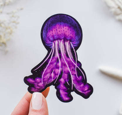 Pink mauve stinger jellyfish vinyl sticker