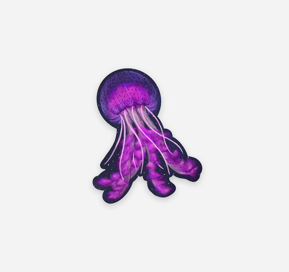 Pink mauve stinger jellyfish vinyl sticker