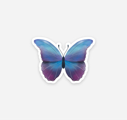 Purple and blue butterfly sticker