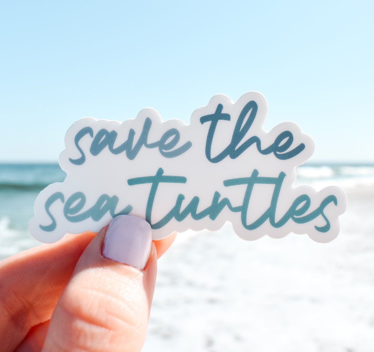Save the sea turtles ocean conservation vinyl sticker