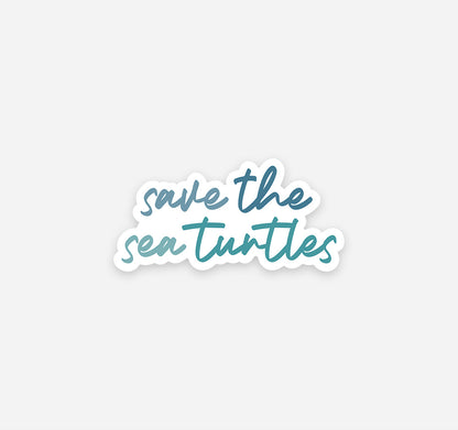 Save the sea turtles ocean conservation vinyl sticker