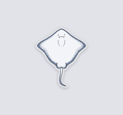 Stingray underside as seen from below clear vinyl sticker