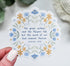 Isaiah 40:8 Bible verse Christian faith sticker with blue and yellow florals