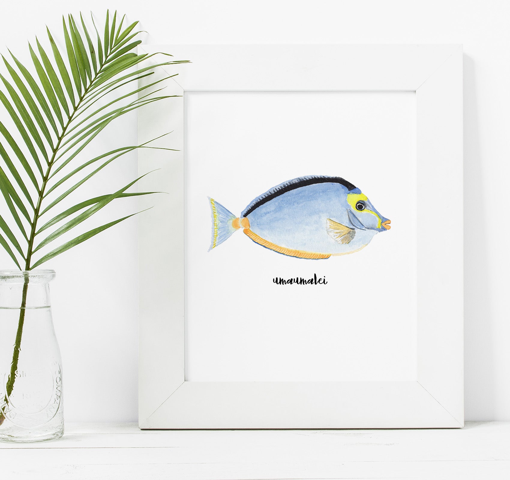 Hawaiian umaumalei fish art print