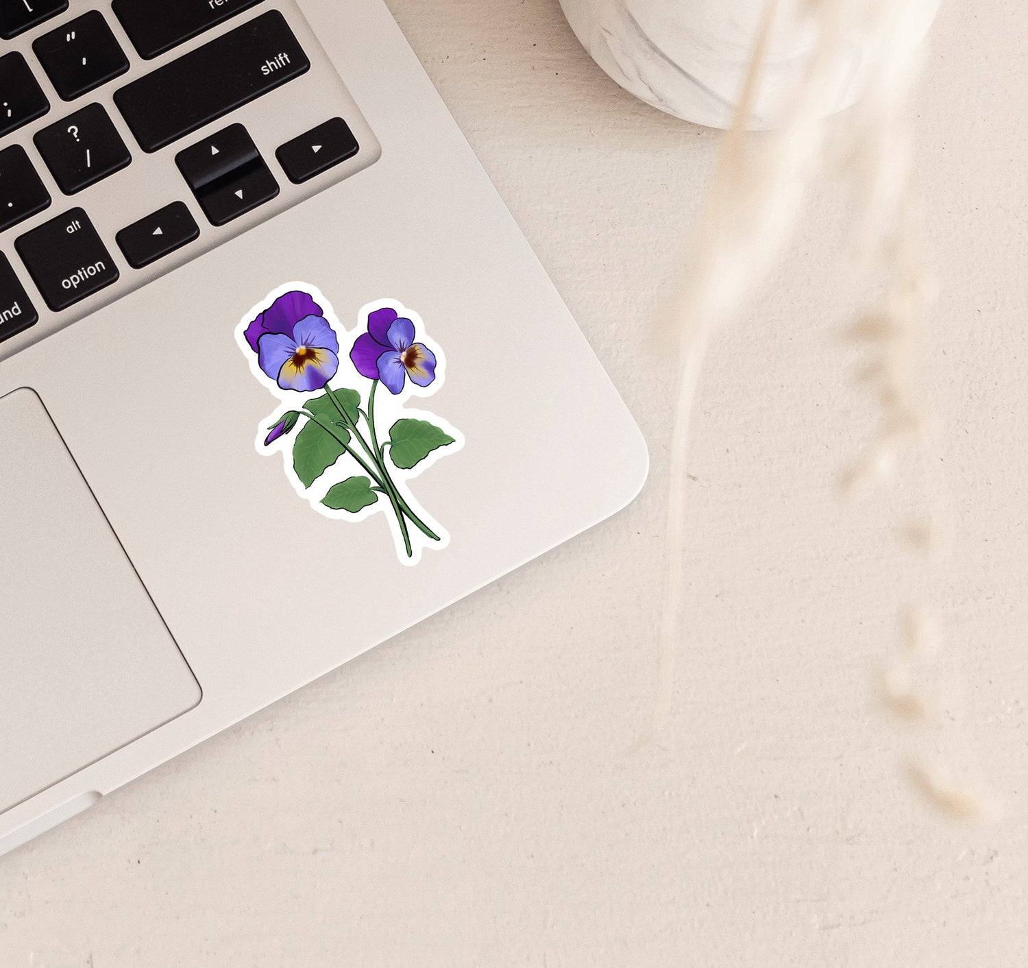 February birth month violet laptop decal