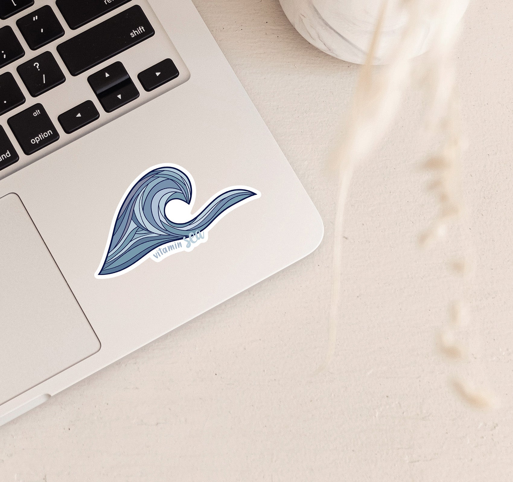 Vitamin sea ocean wave laptop sticker
