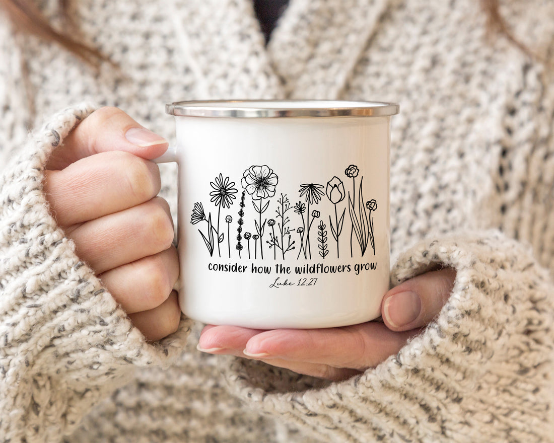 Consider How the Wildflowers Grow Camp Mug