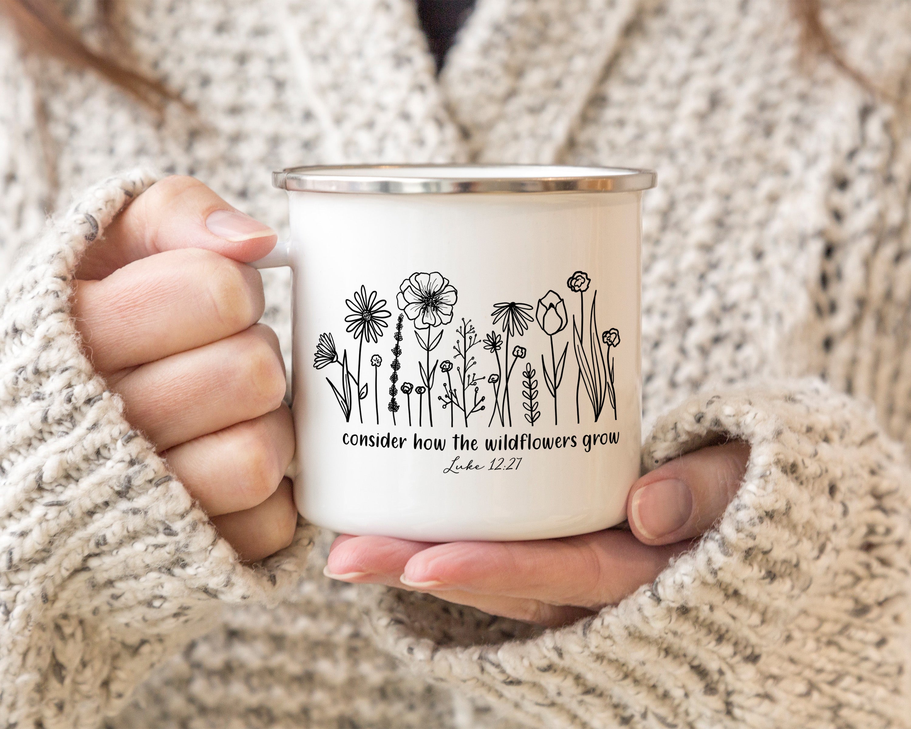 Consider How the Wildflowers Grow Camp Mug