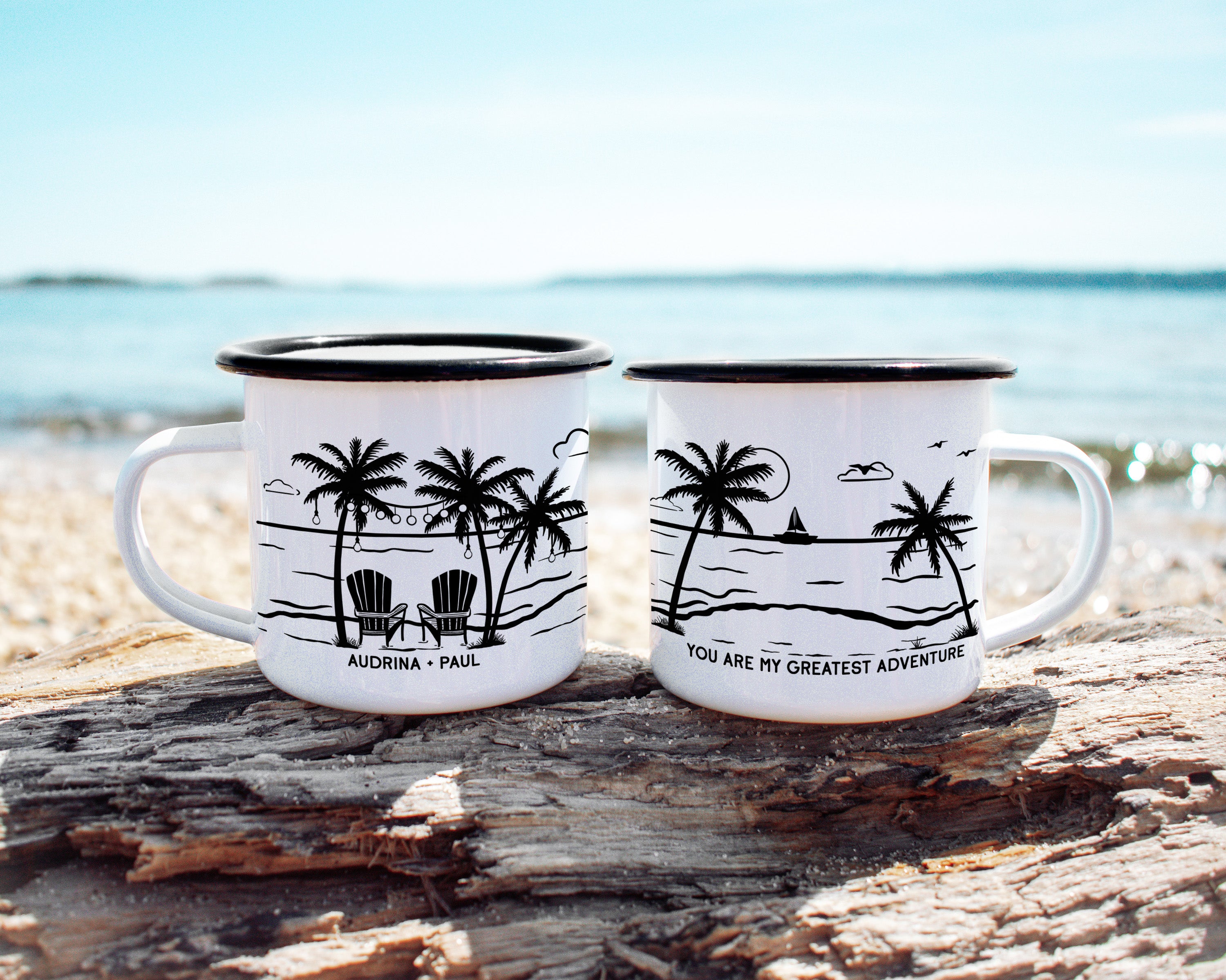 Beach Chairs in the Sand Camp Mug