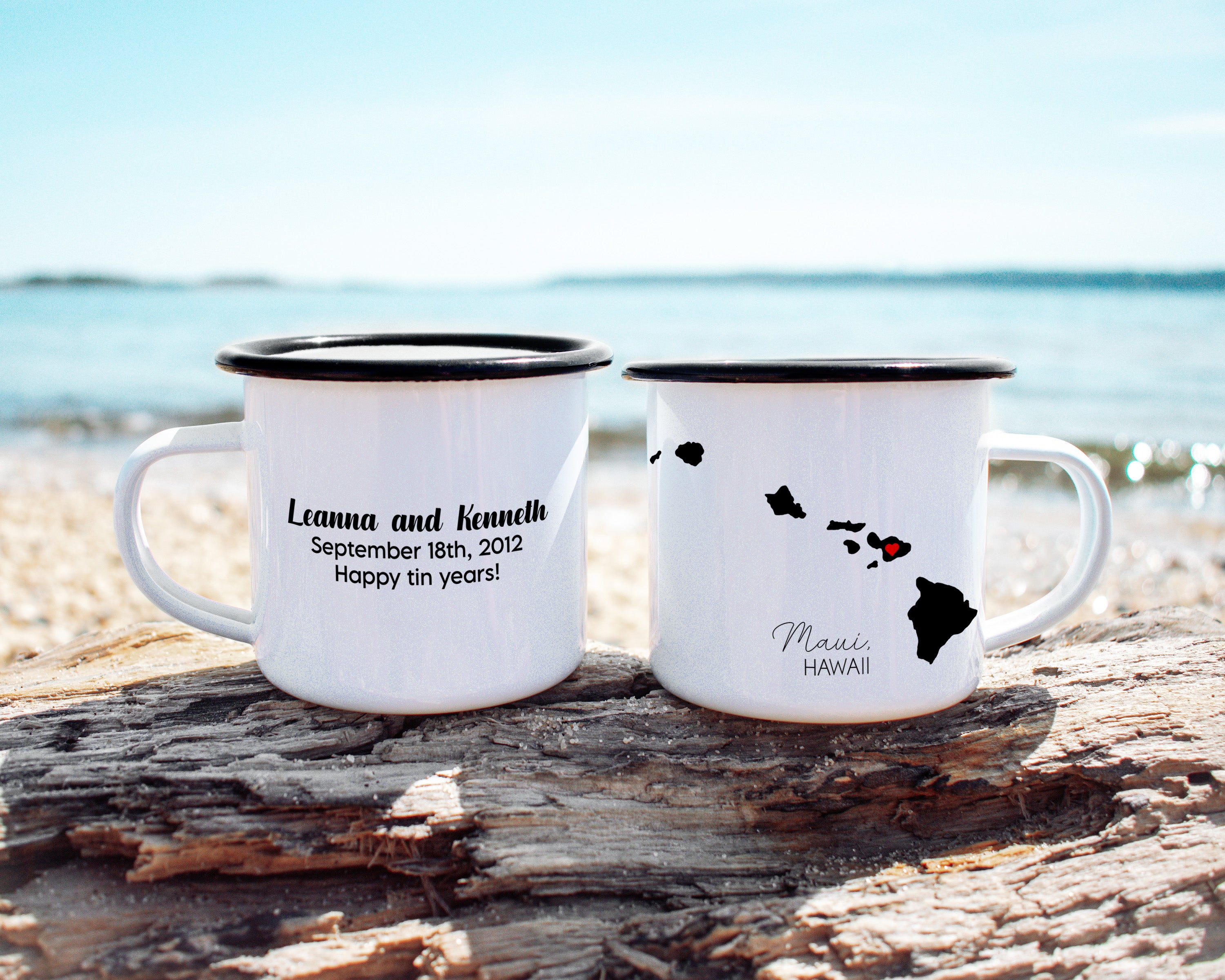 Hawaii Wedding Enamel Mug