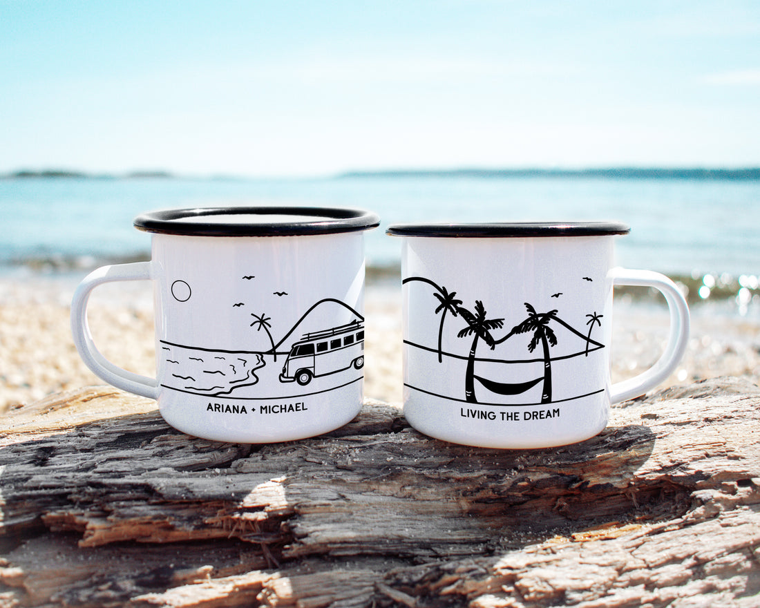 Beach Bus Happy Camper Camp Mug