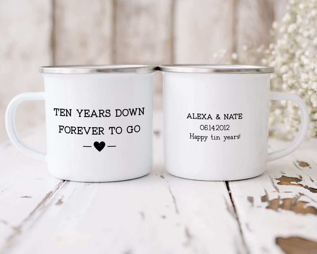 Ten Years Down 10 Year Anniversary Enamel Mug