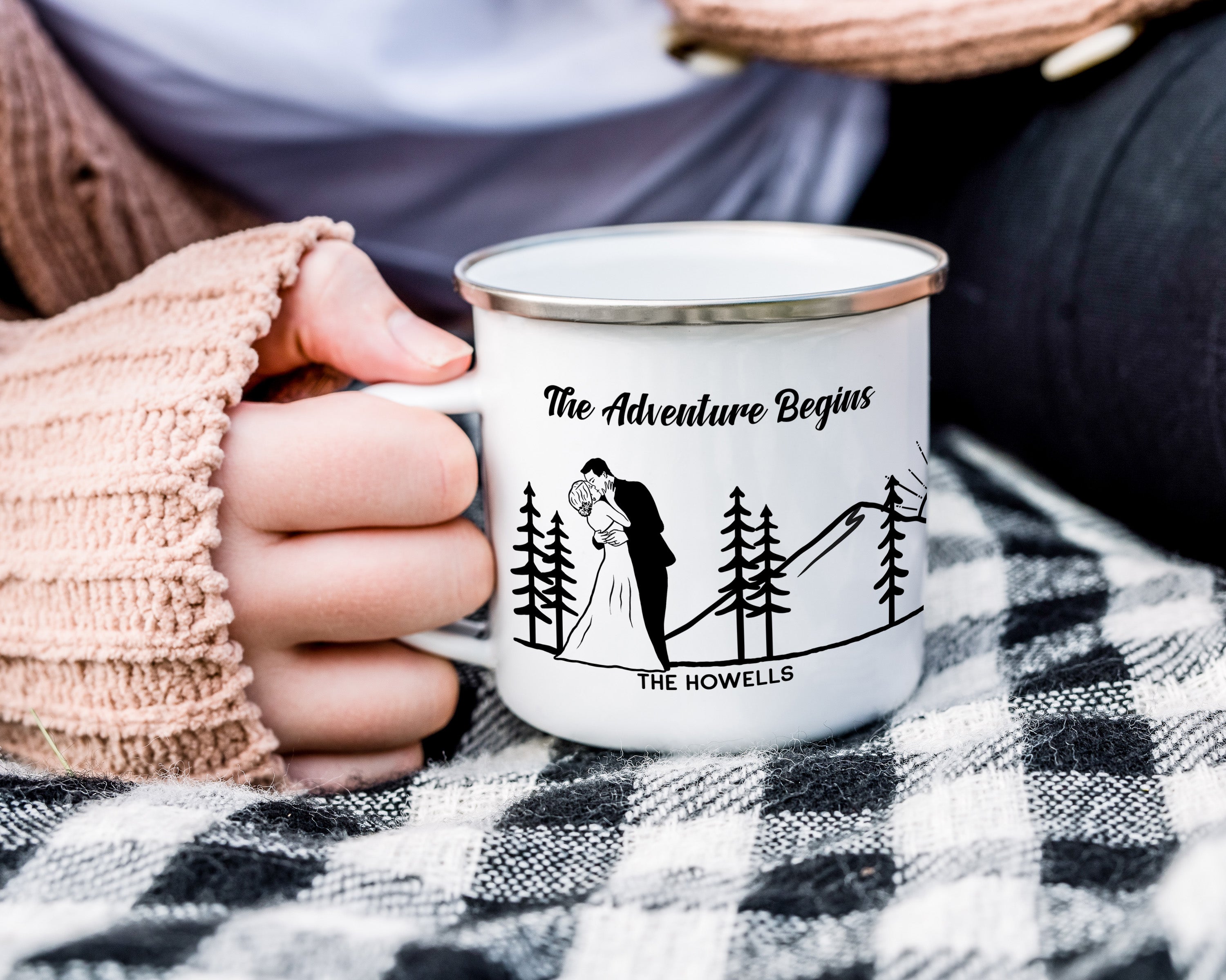 The Adventure Begins Wedding Camp Mug