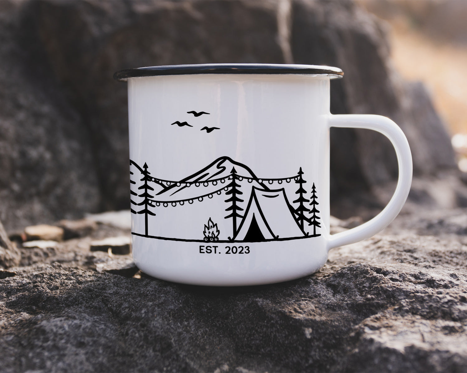 The Adventure Begins Wedding Camp Mug