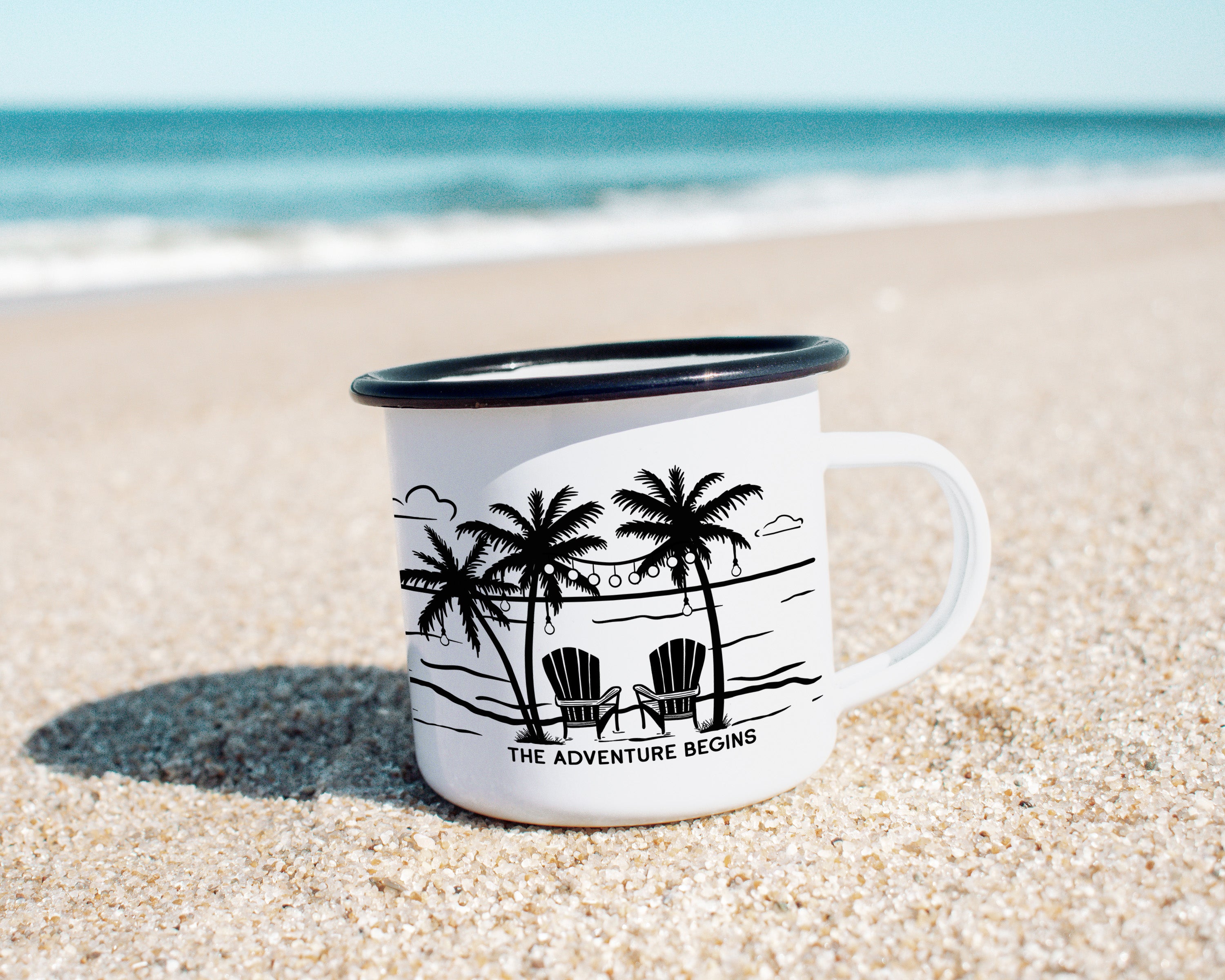 Beach Wedding Ceremony Camp Mug