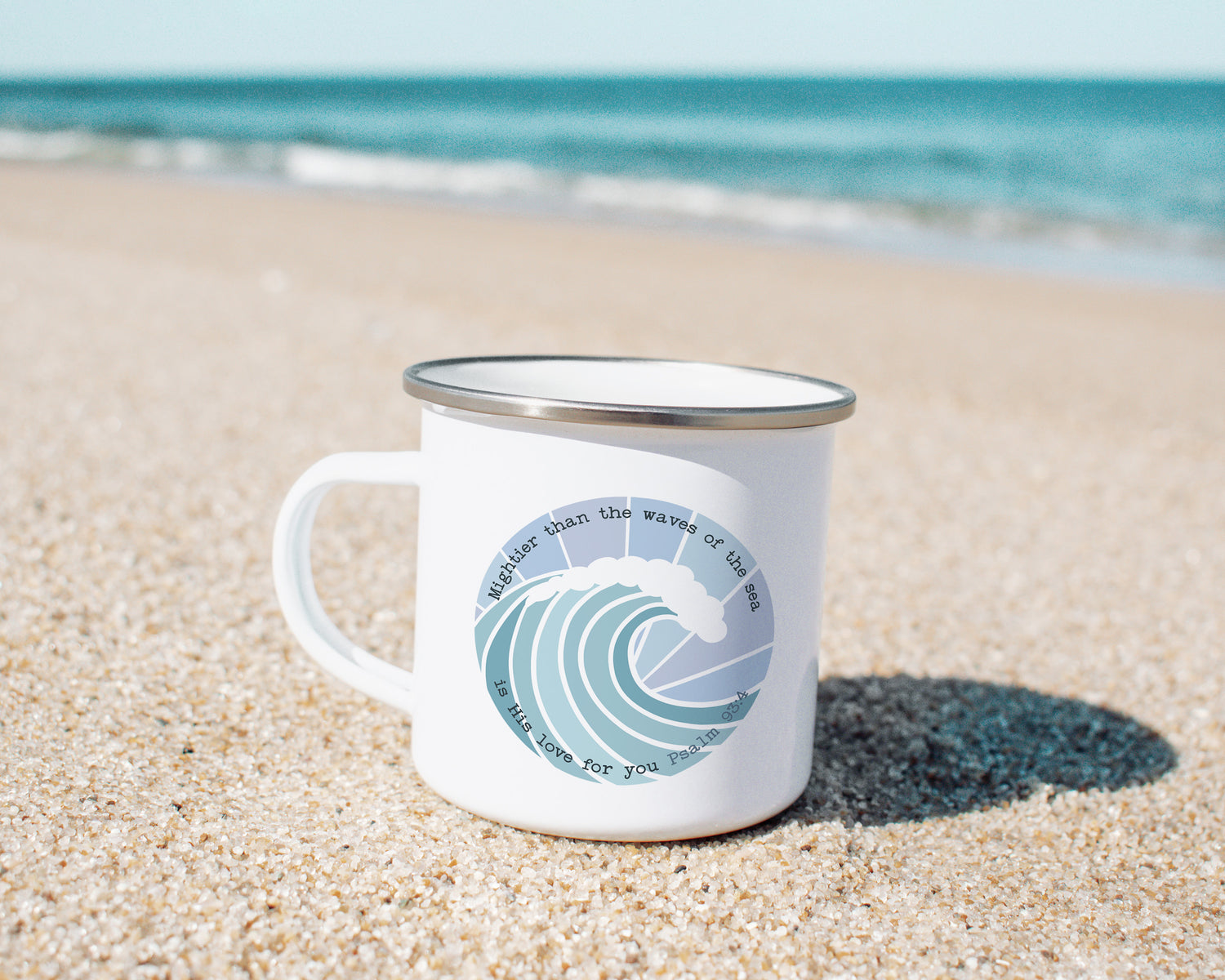 Mightier Than the Waves of the Sea Camp Mug