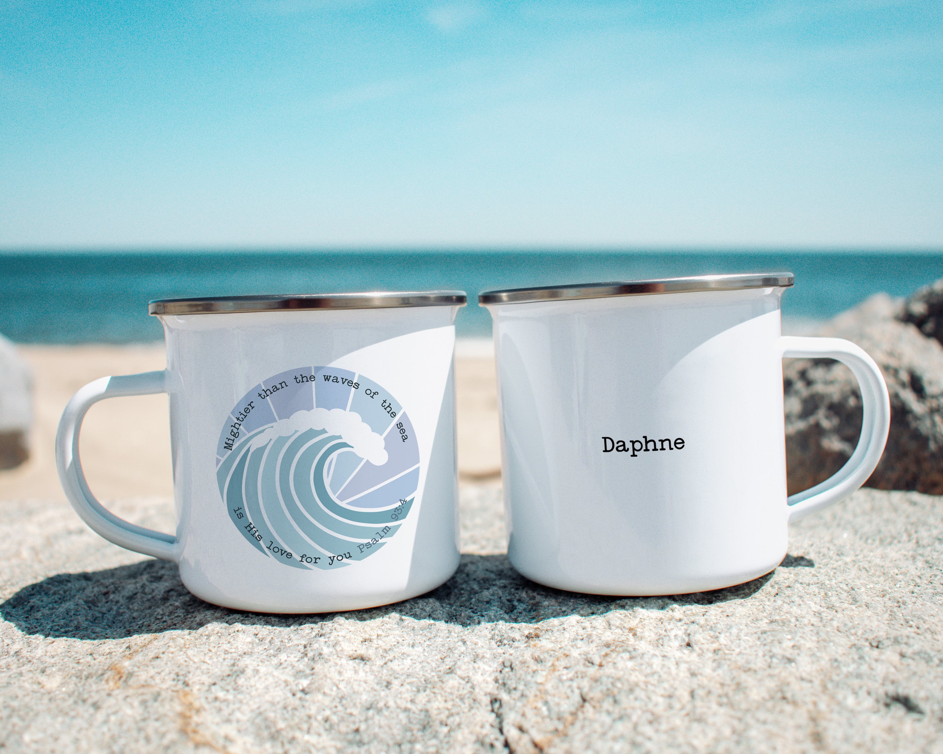 Mightier Than the Waves of the Sea Camp Mug