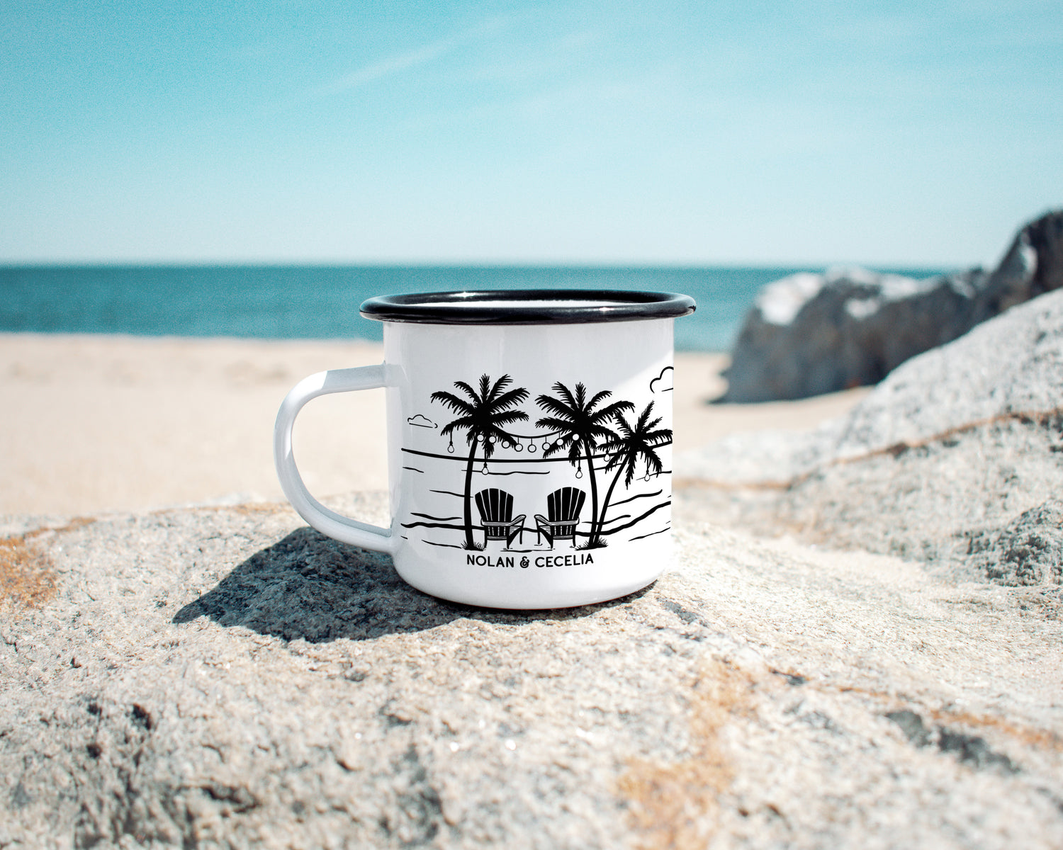 Beach Chairs in the Sand Camp Mug