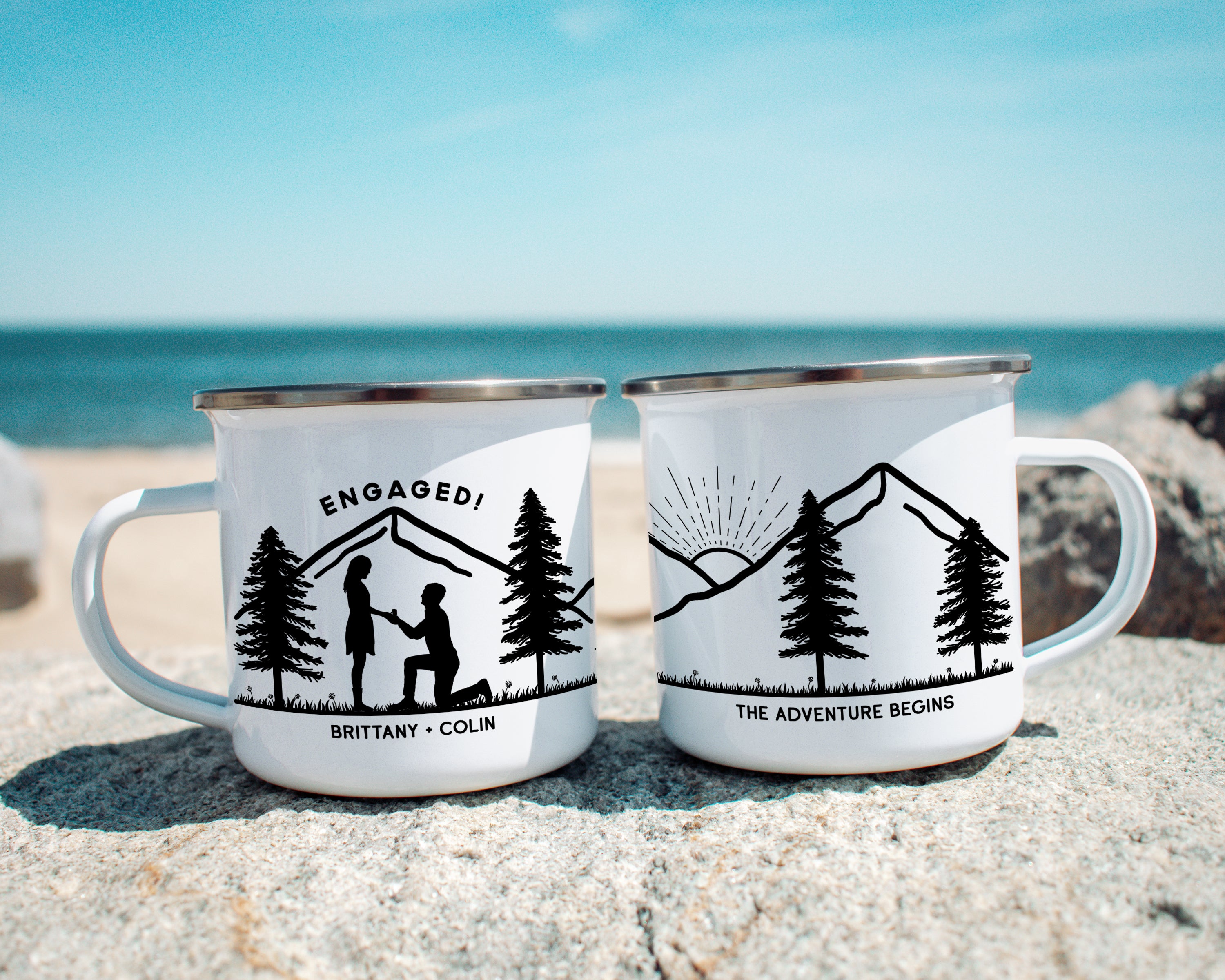 Engaged Couple Camp Mug