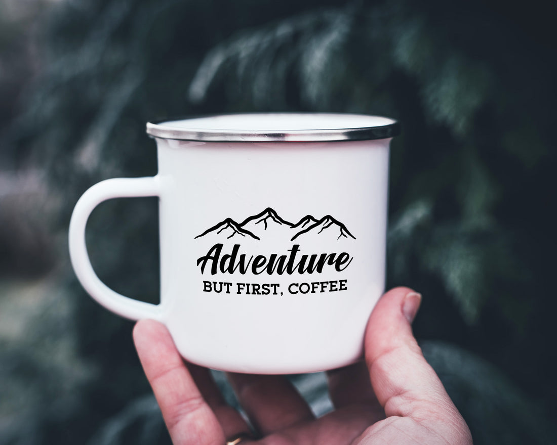 Adventure But First Coffee Camp Mug