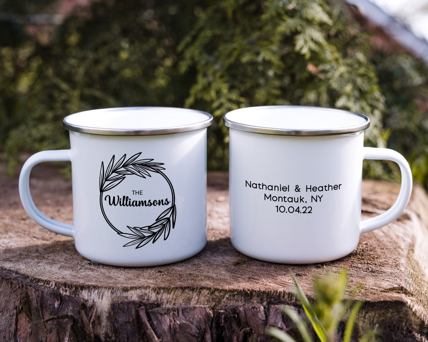 Foliage Ring Wedding Camp Mug