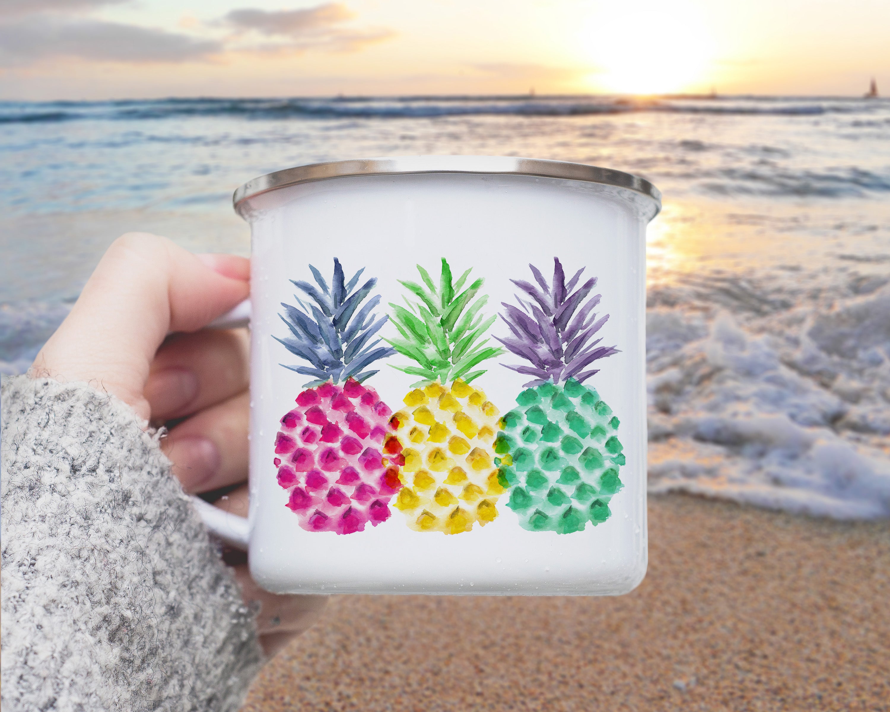 Bright Pineapples Camp Mug