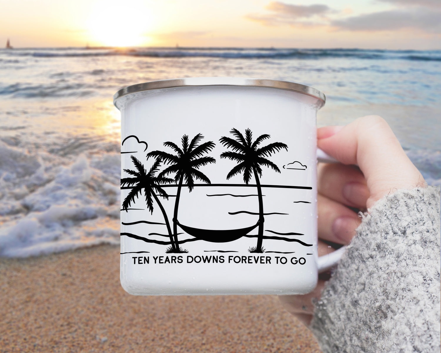 Couple on the Beach Camp Mug