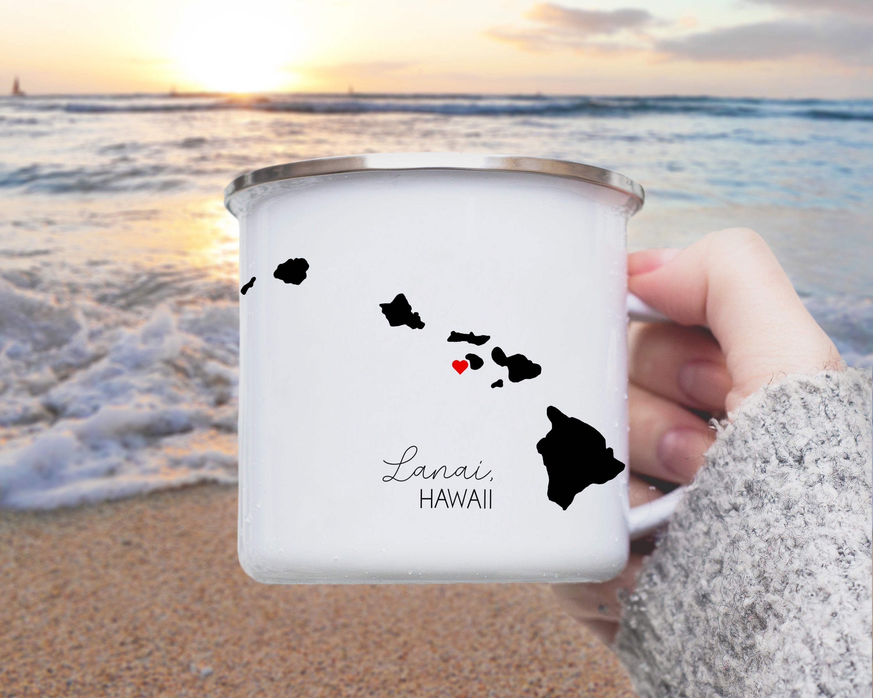 Hawaii Wedding Enamel Mug