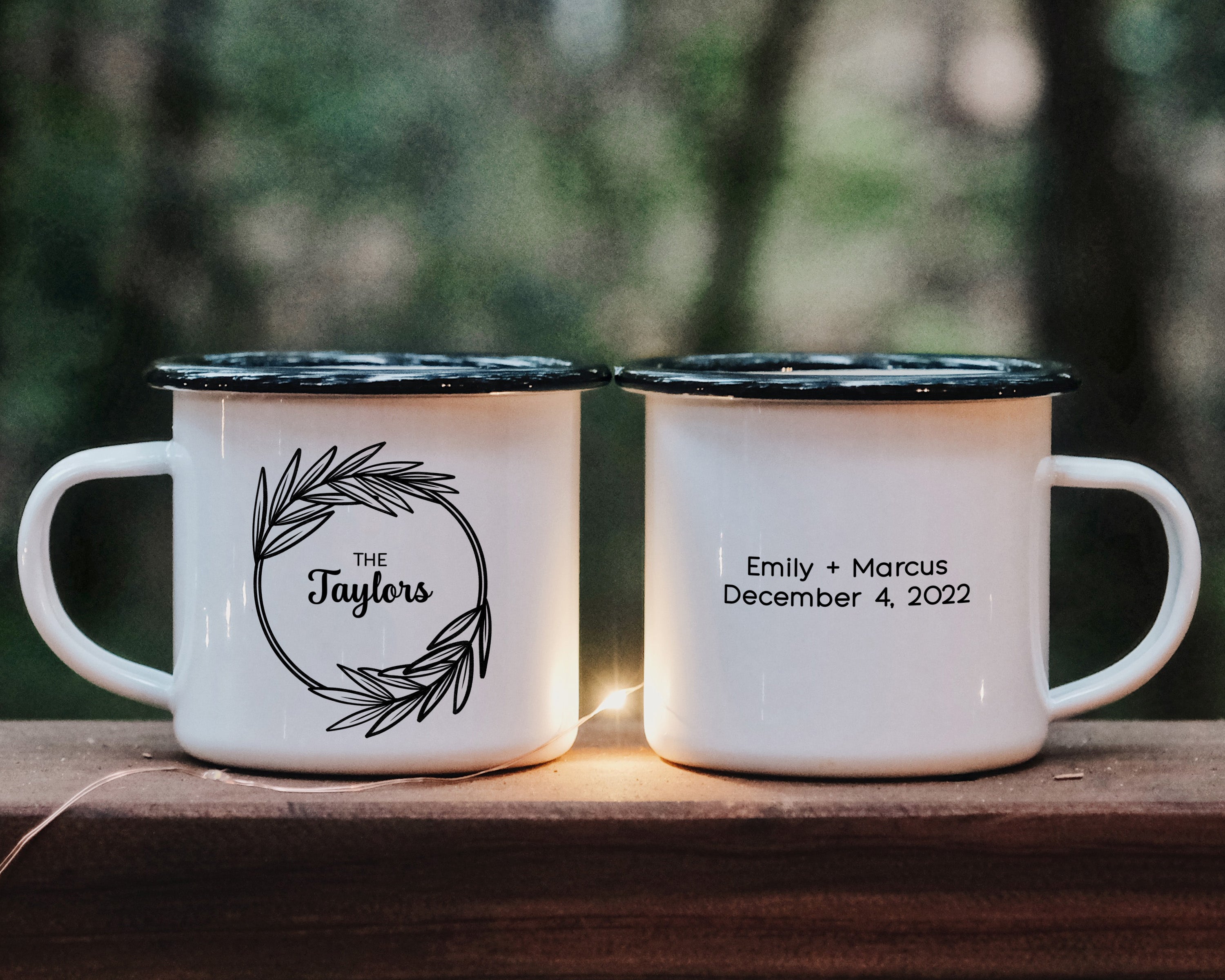 Foliage Ring Wedding Camp Mug